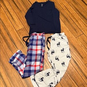 Aerie Sz S Pajama Set - Navy, Red, and White